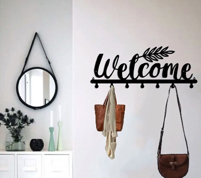 Decorative metal wall hanger - welcome word - 1