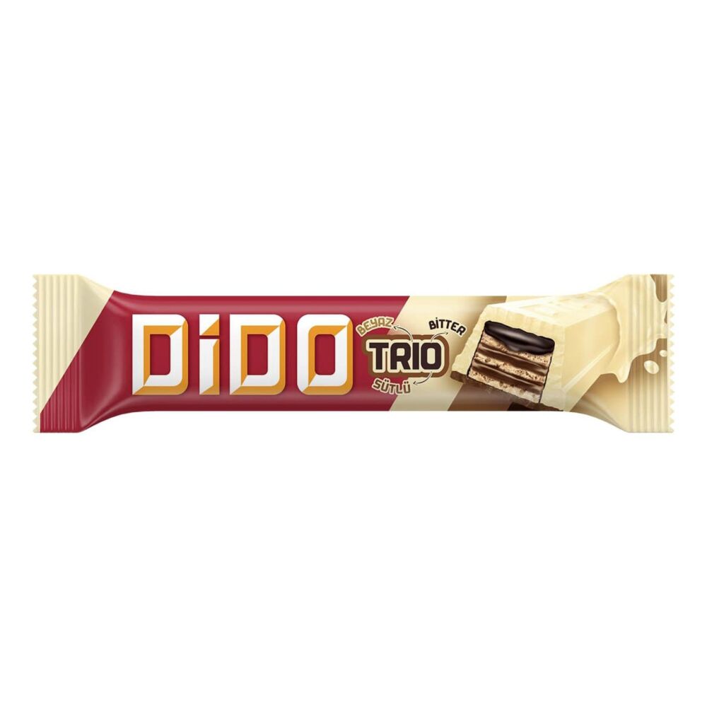 Dido Trio Beyaz-Sütlü-Bitter Çikolatalı Gofret 36.5Gr- 24 adet - 1