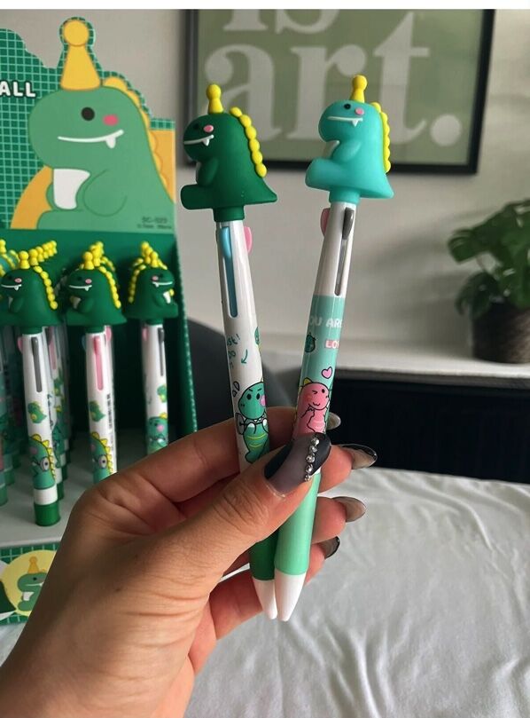 Dinosaur Pens, Pack of 3 colors - 1