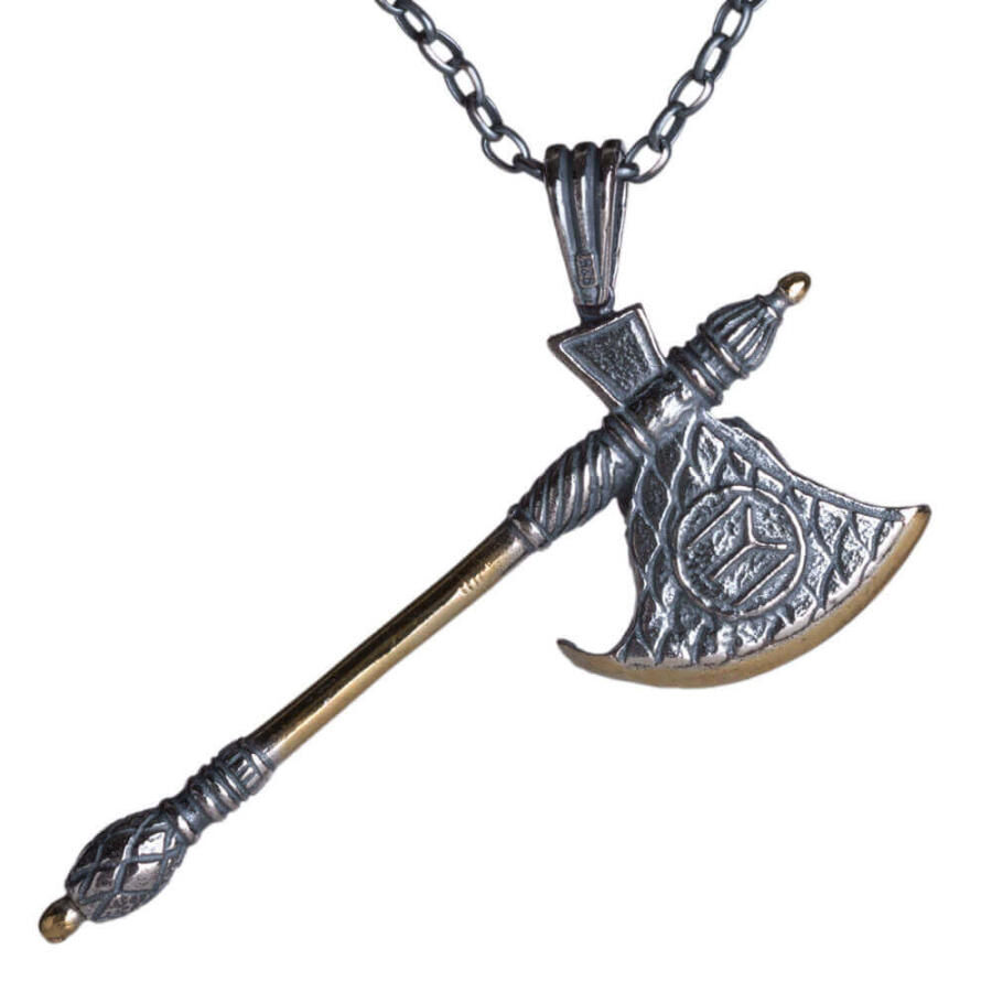 Diriliş Ertuğrul Hawk Figured Double-Sided Turgut Alpine Ax Necklace - 2