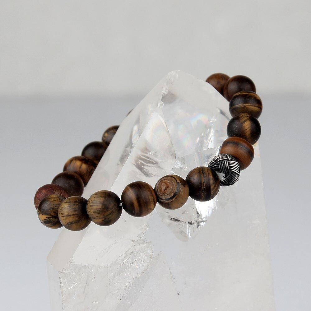 Distinctive men's bracelet with tiger eye stone - 1