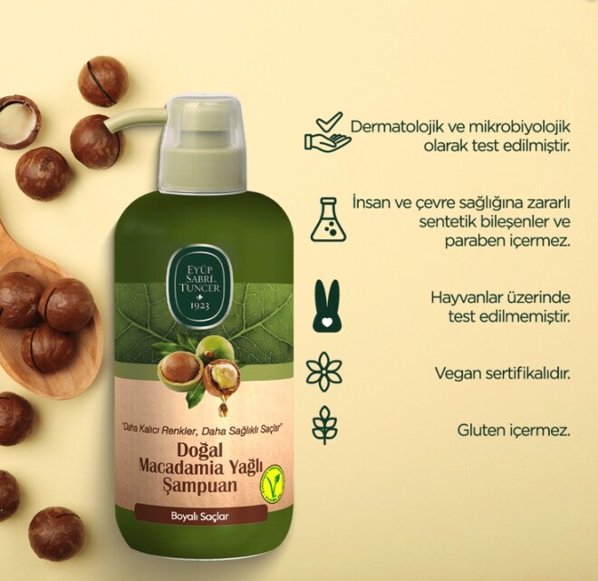 Doğal Macadamia Yağlı Şampuan 600 ml - 4