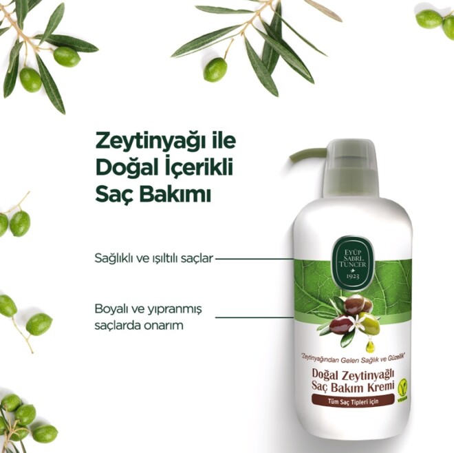 Doğal Zeytinyağlı Saç Kremi 600 ml - 2