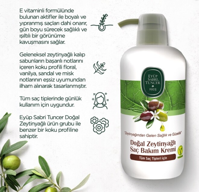 Doğal Zeytinyağlı Saç Kremi 600 ml - 3