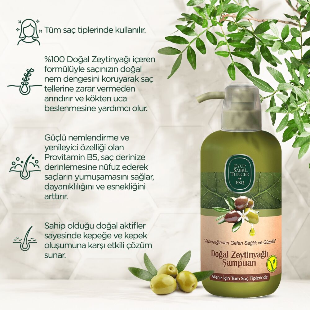 Doğal Zeytinyağlı Şampuan 600 ml - 3