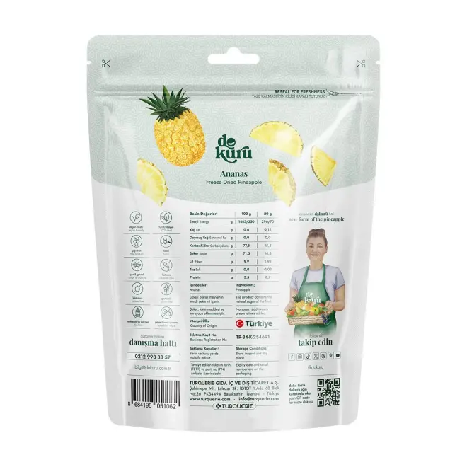 Dokuru Ananas Kuru Meyve Cipsi - 20gr - 3