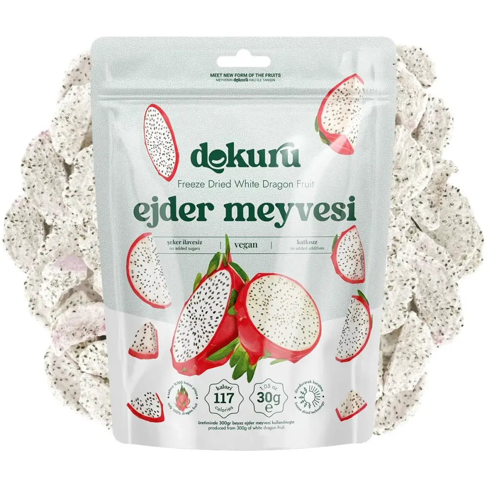 Dokuru Beyaz Ejder Kuru Meyve Cipsi - 30gr - 1