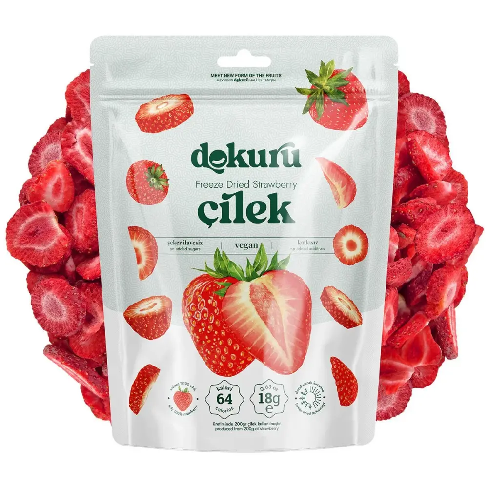 Dokuru Çilek Kuru Meyve Cipsi - 18gr - 1