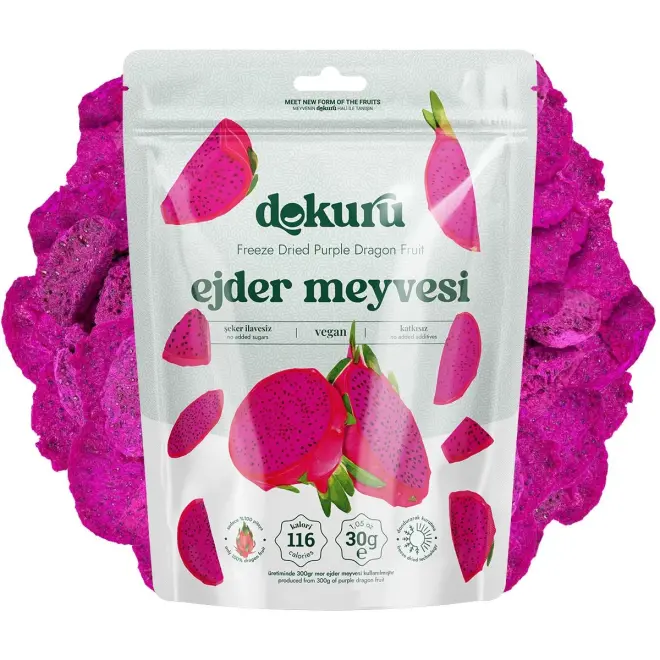 Dokuru Mor Ejder Kuru Meyve Cipsi - 30gr - 1