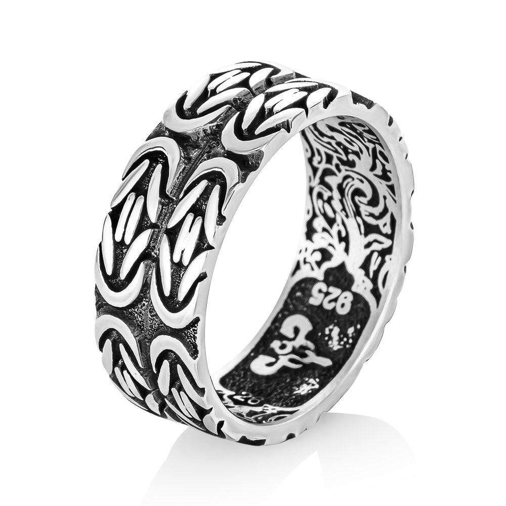 Double silver men's ring