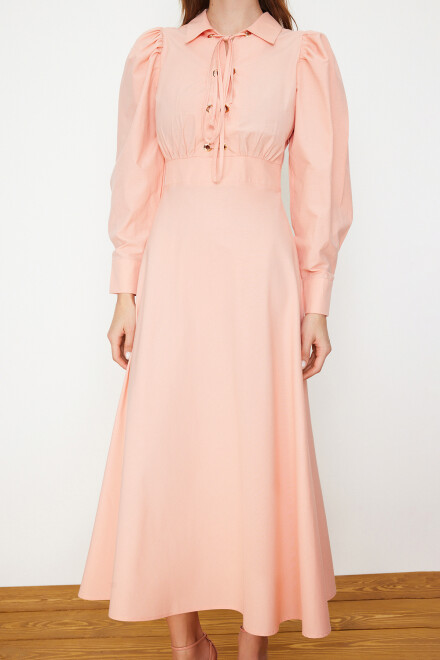 Elegant pink cotton dress - 2