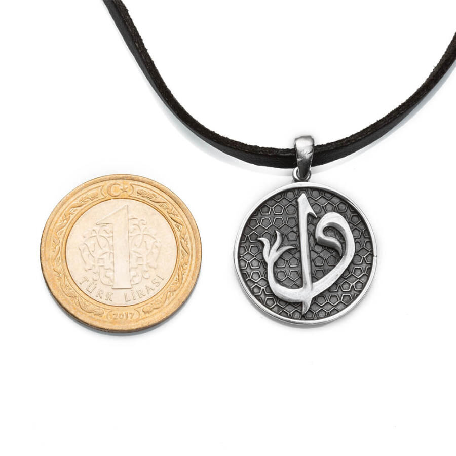 Elif-Vav Motif Sterling Silver Men's Necklace - 2