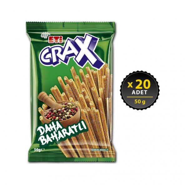 Eti Crax Spicy Stick Cracker 50 g x 20 Pcs - 1