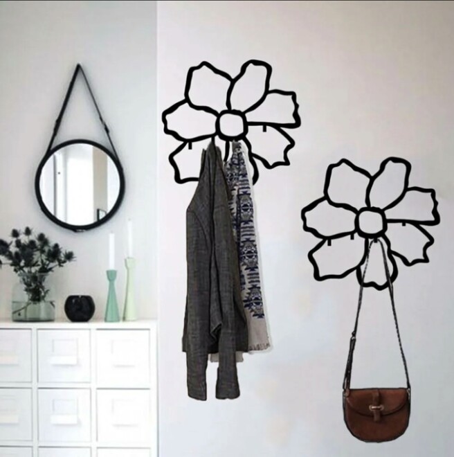 Floral print wall hanger metal clothes hanger - 1