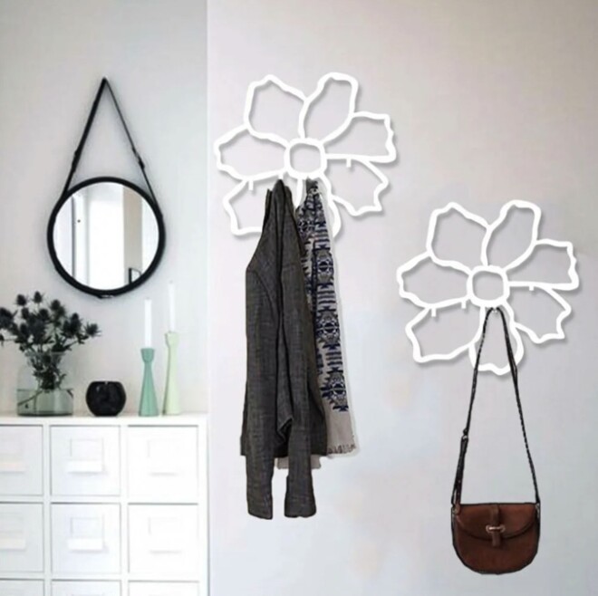 Floral print wall hanger metal clothes hanger - 2