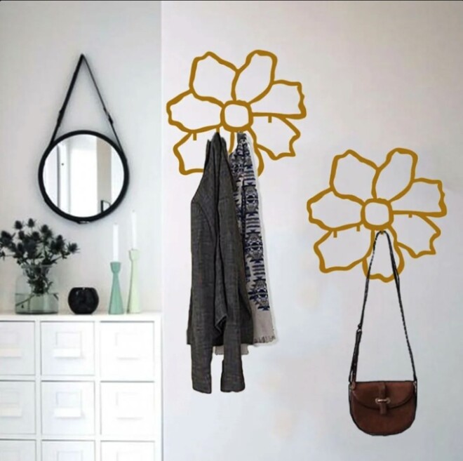 Floral print wall hanger metal clothes hanger - 3