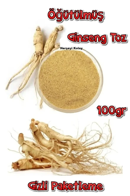 Ginseng Kökü Tozu Öğütülmüş Kırmızı Kore Ginsengi 100gr Gerçek Saf Ginseng Panax - 2