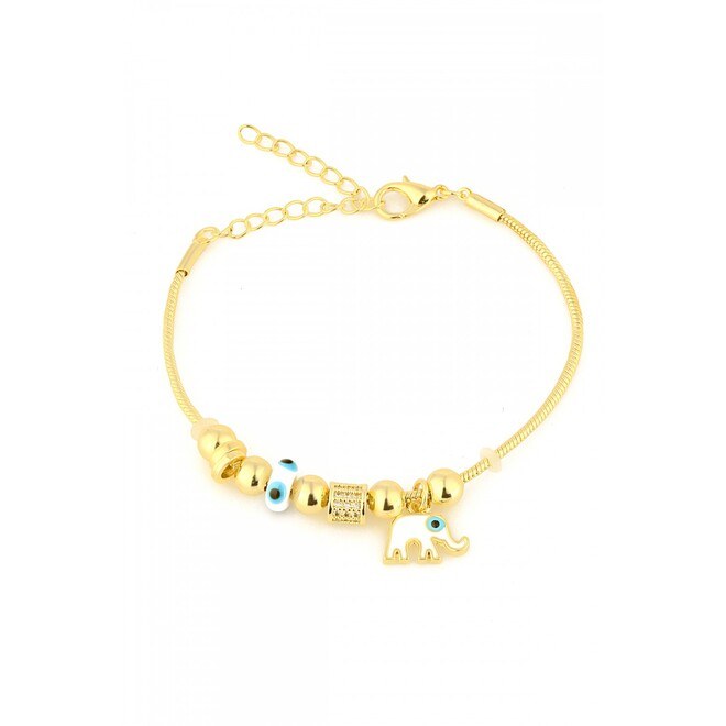 Gold-plated women's bracelet for luck - 1