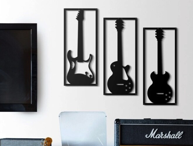 GUITAR SET METAL TABLO - 1