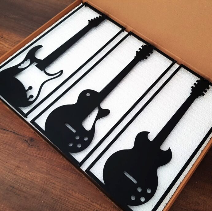 Guitar wall hanging decor set - 3