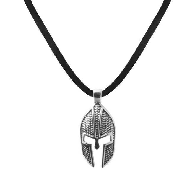 Helmet Tipped Silver Men's Necklace - 1