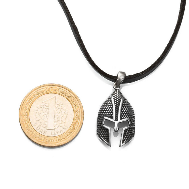 Helmet Tipped Silver Men's Necklace - 2