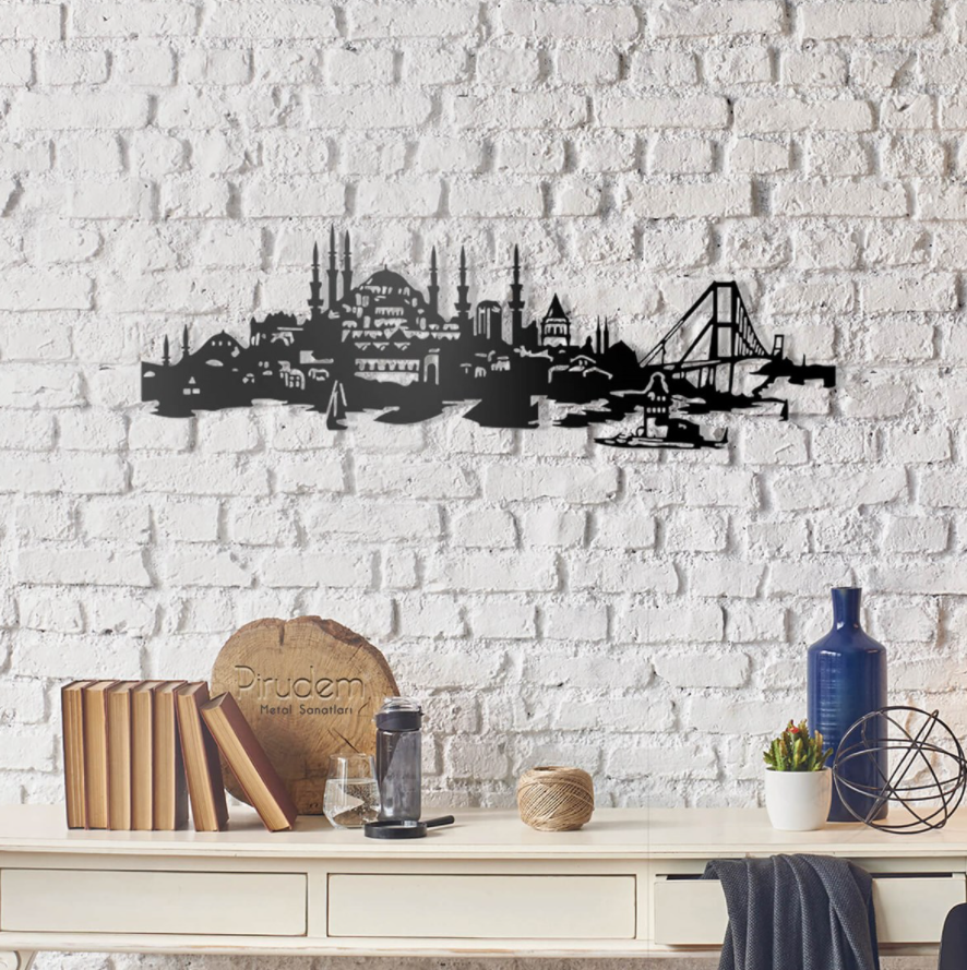 Istanbul city design Metal Tablo - 4