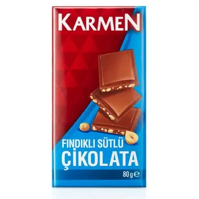 Karmen Fındıklı Çikolata 80 gr- 10 adet - 1