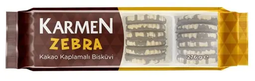 Karmen Zebra Kakao Kaplamalı Bisküvi 276 gr- 3 adet - 1