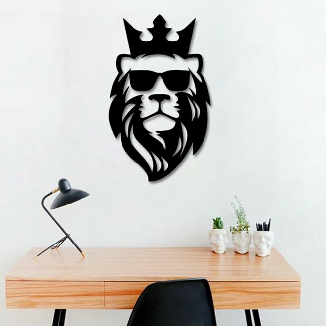 Lion Head Metal Painting Art - 2