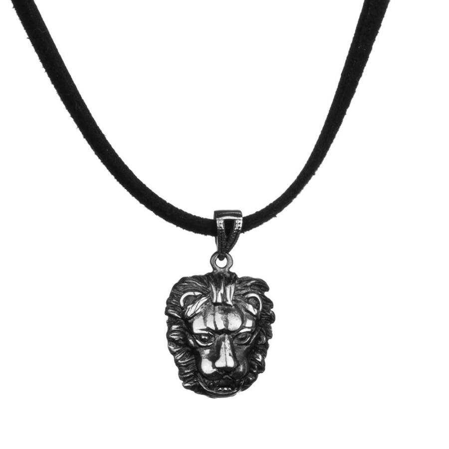 Lion Motif Sterling Silver Men's Necklace - 1