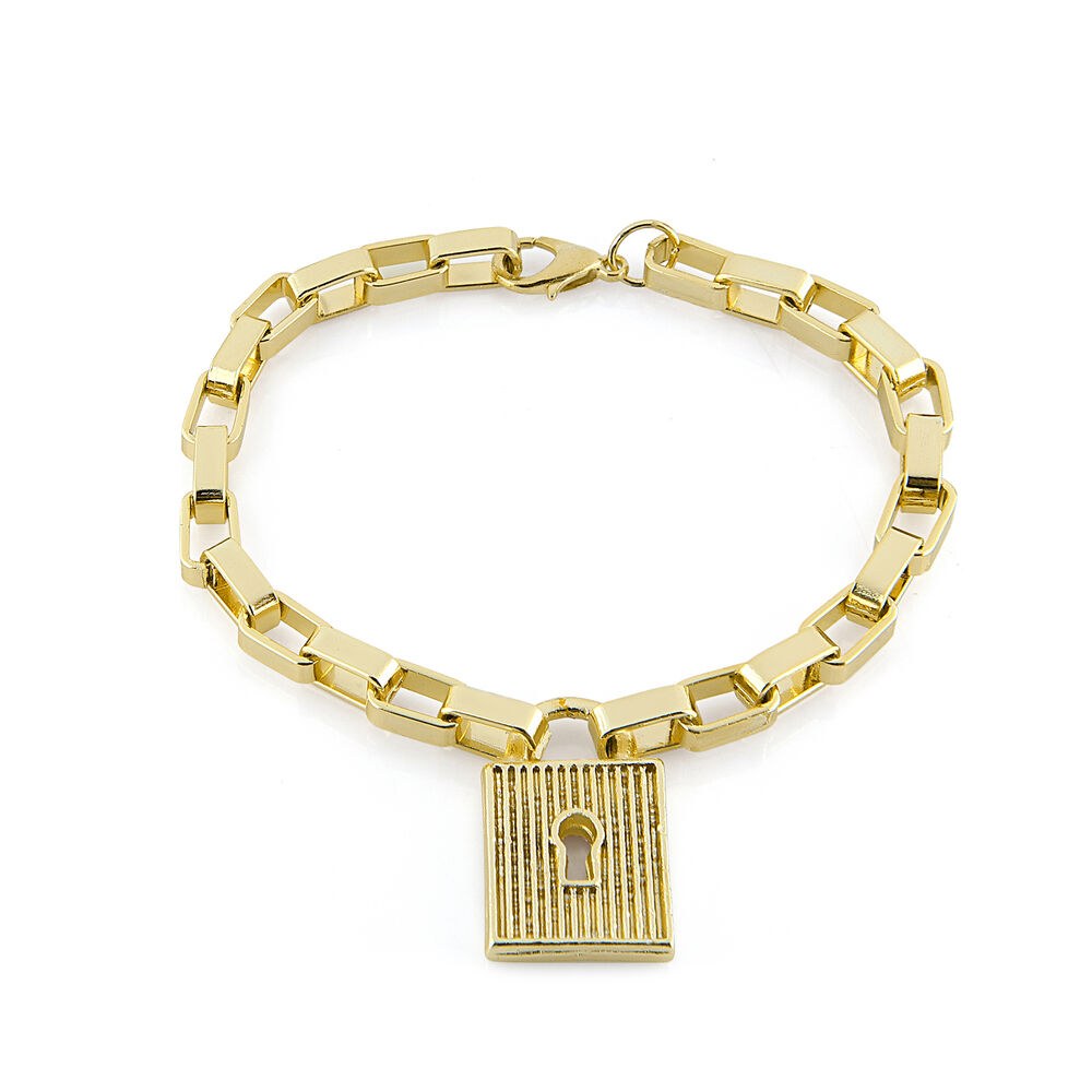 Luck bracelet golden color with a lock - 1