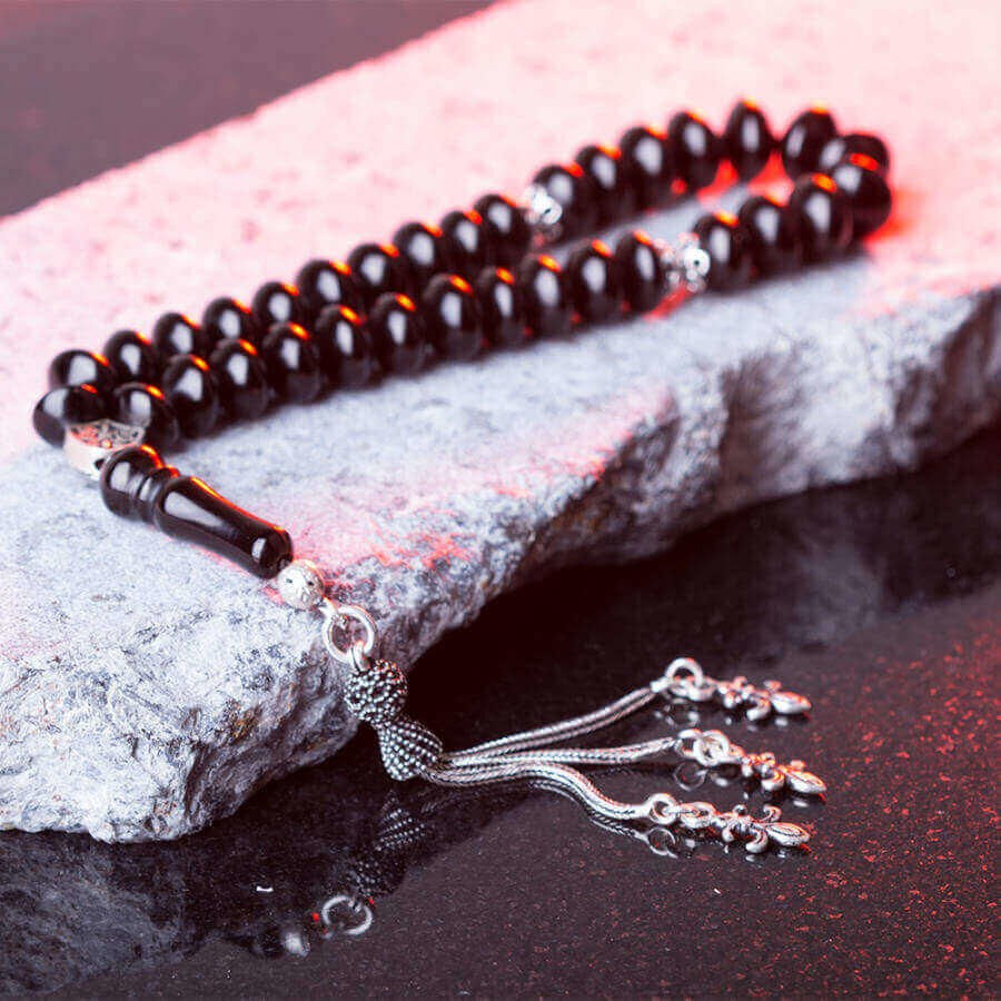 Luxurious lignite rosary, compact design, in the size of a bracelet - 1