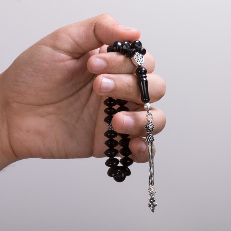 Luxurious lignite rosary, compact design, in the size of a bracelet - 2