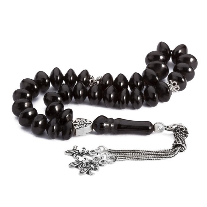 Luxurious lignite rosary, compact design, in the size of a bracelet - 4