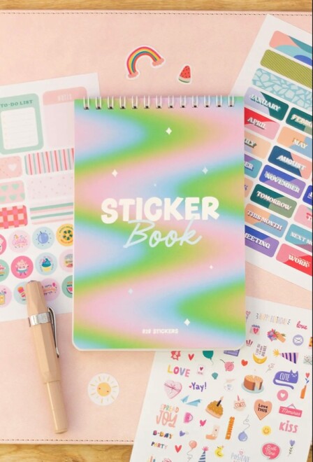 Matt Notebook Sticker Book 828 Adet Renkli Etiket Defteri - 1