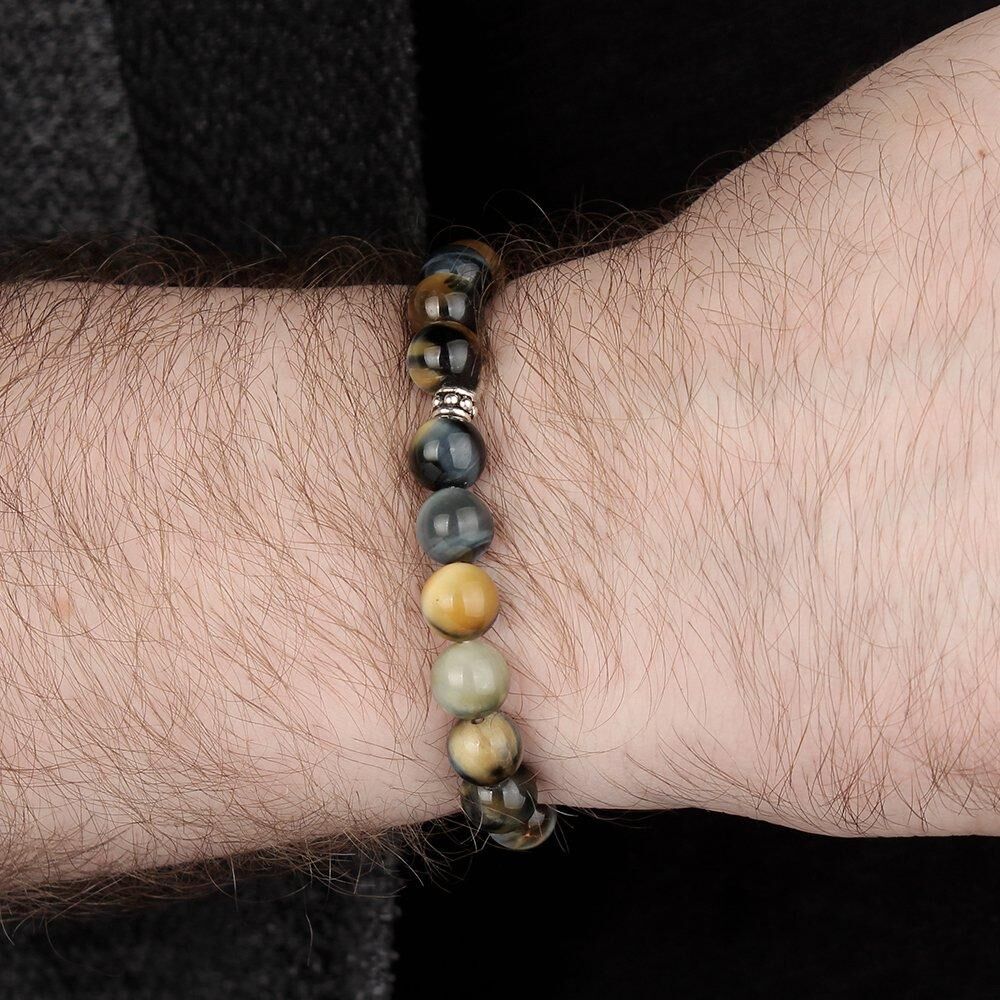 Men's bracelet with natural agate stone - 2