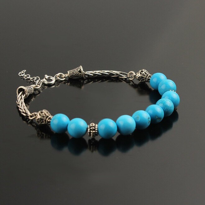 Men's Bracelet with Turquoise Stone - 1