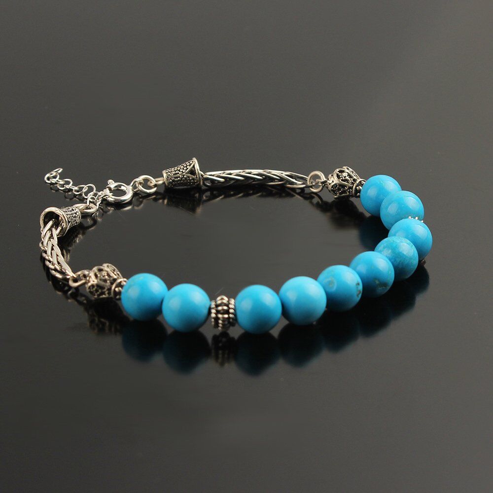 Men's Bracelet with Turquoise Stone - 1