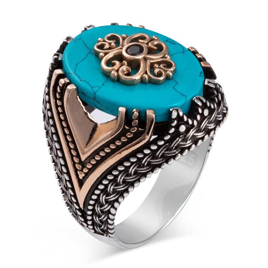 Mens Rings with Turquoise stone - 2