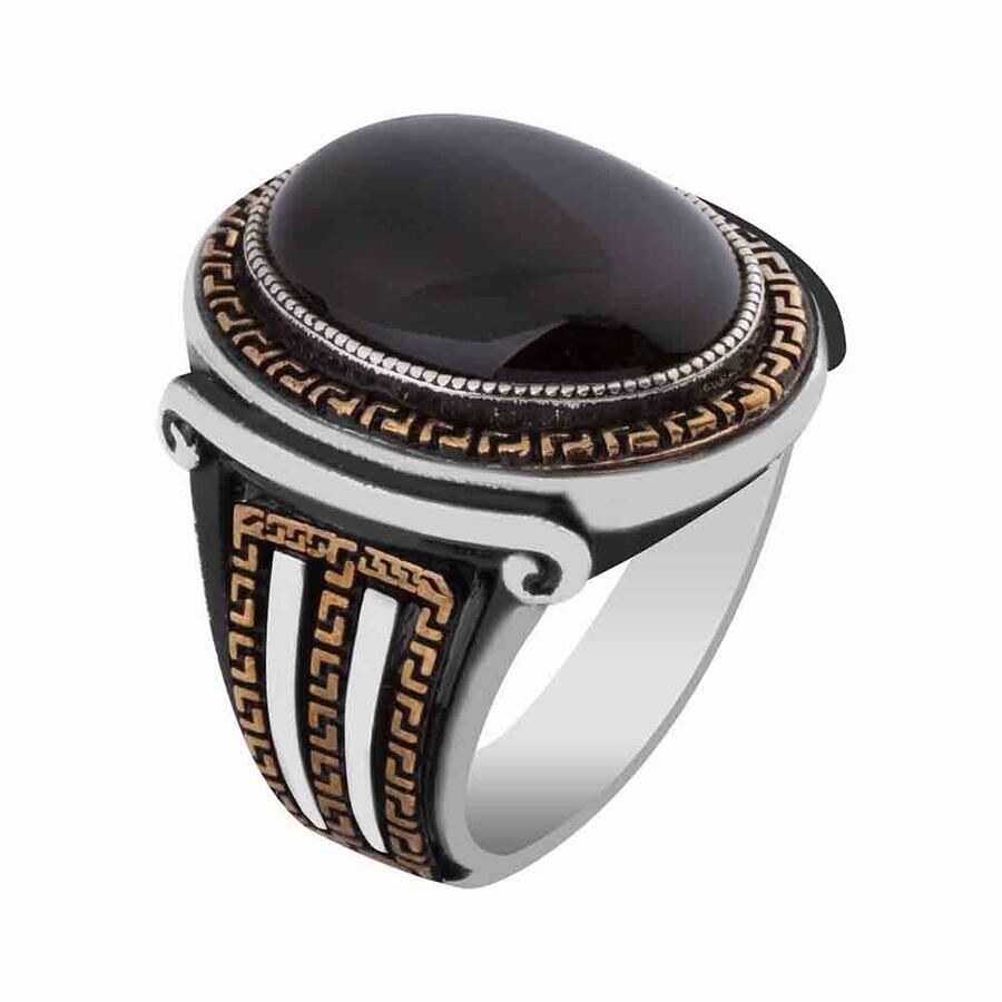 Mens Rings with Zircon stone in Black color - 1