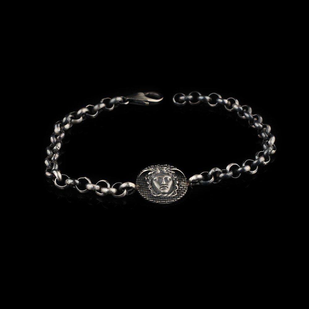 Men's Silver Bracelet with a Distinctive Design - 1