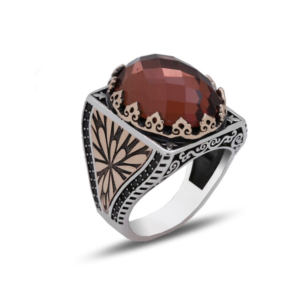 Men's silver ring with Seljuk Sultan stone - 1