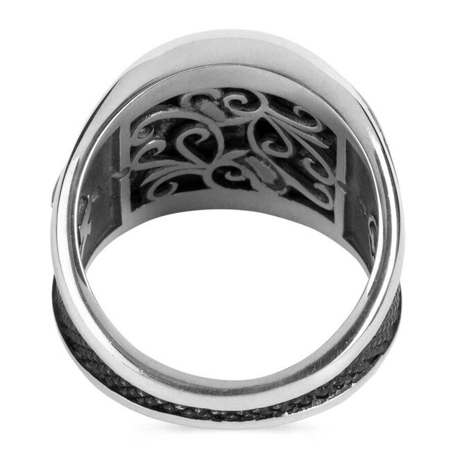 Men's silver ring with the inscription of Sultan Mehmed the Conqueror ...