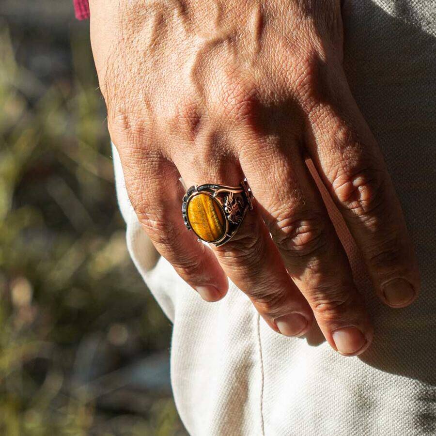 Sir Leonard - Silver Ring with a Tiger Eye Stone– JonasPhilippe