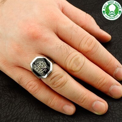 Men's sterling silver ring engraved with (Festekim Kema Umirte) - 2