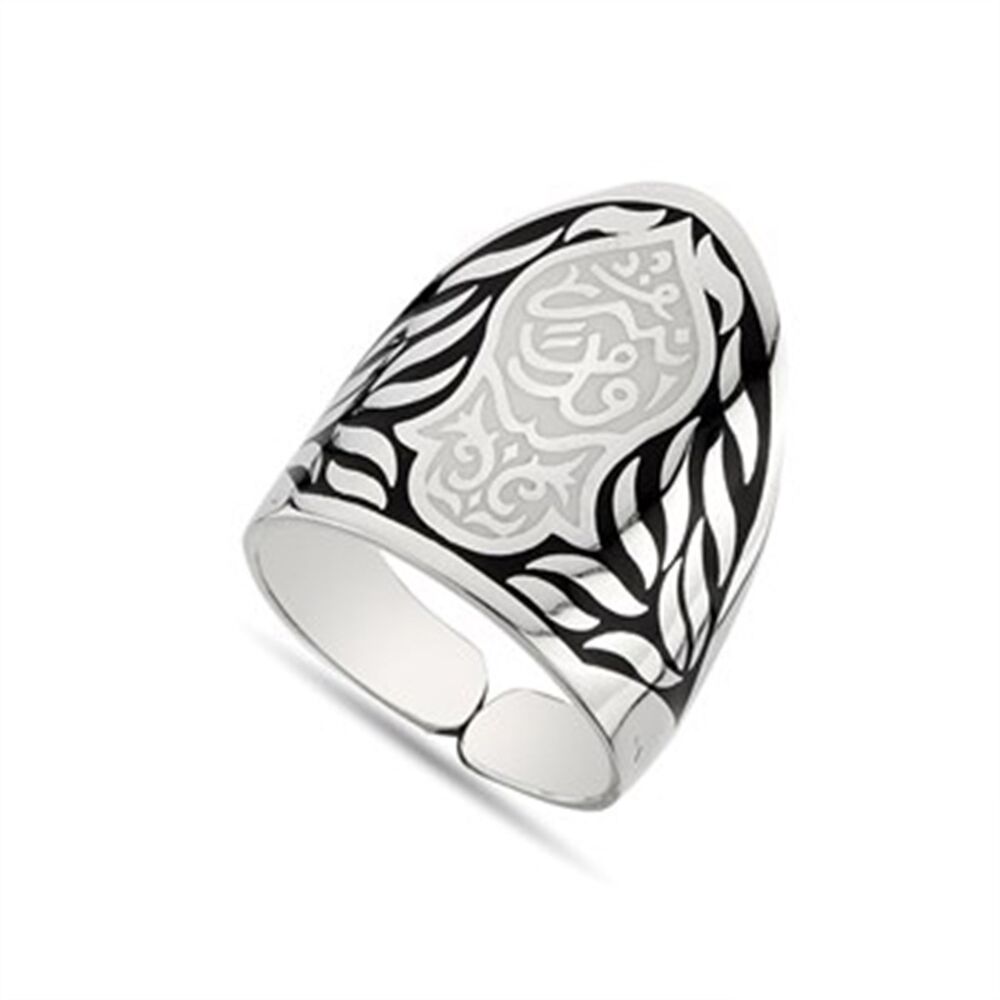 Men's sterling silver ring from Nali Sharif, model Zinger Oksha, decorated with the distinctive pinky hand - 1