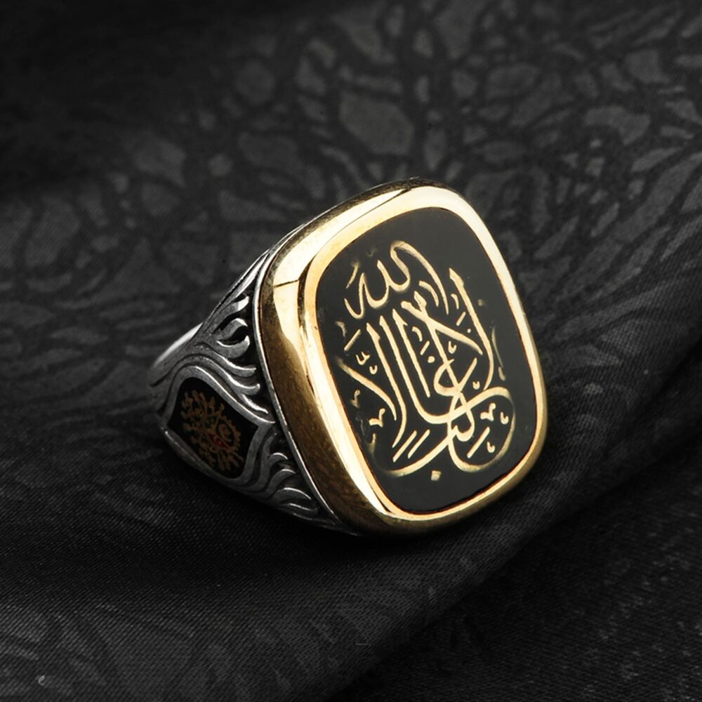 Men's 925 sterling silver adorned with a changeable side symbol and engraved with 