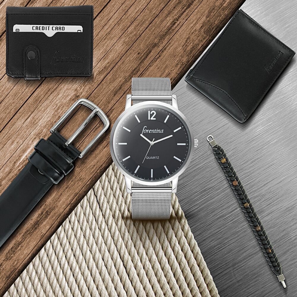 Men's watch set - bracelet - belt - wallet and card holder - 1