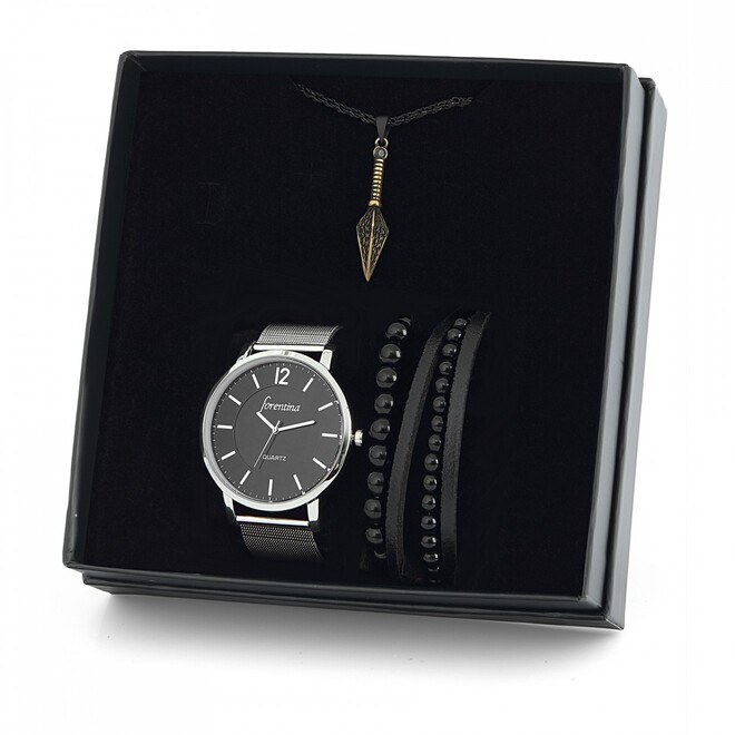 mens watch and necklace set